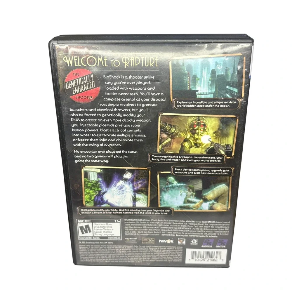 BioShock PC Games for Windows DVD-ROM 2007 First Person Shooter UNTESTED